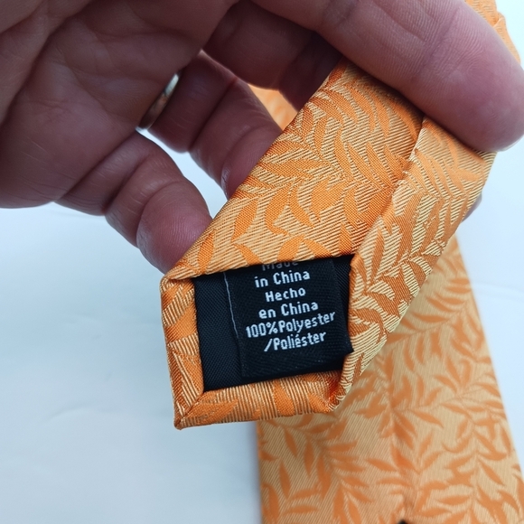 Apt 9 Mens Orange Floral Tie 2.5" Elegant 60" - Picture 3 of 4